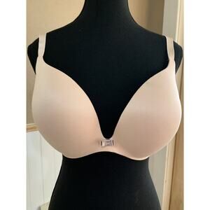 VICTORIA'S SECRET PLUNGE PADDED UNDERWIRE SMOOTH T-SHIRT BRA SOFT PINK 36DD